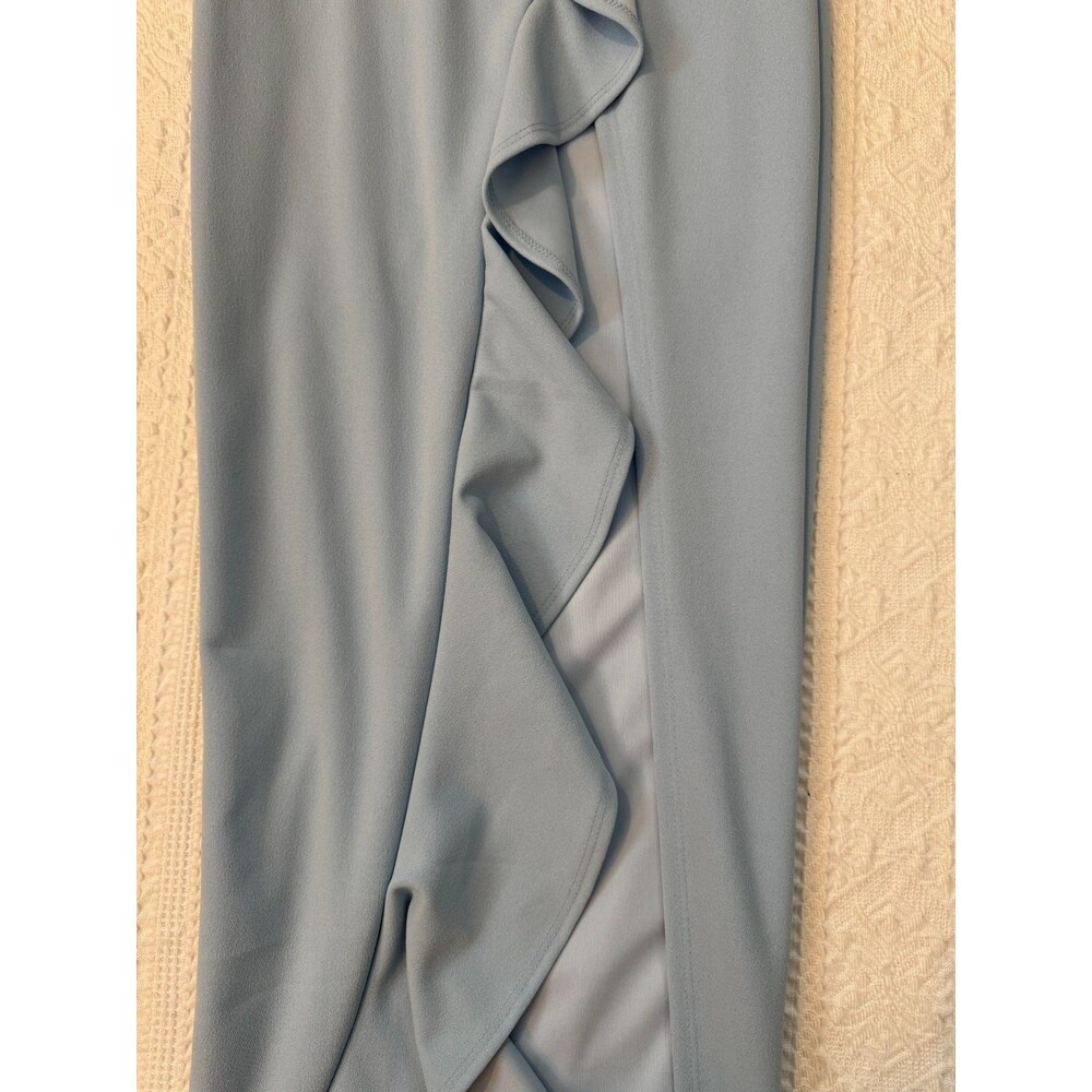 NWT Windsor Elegant Formal Light Blue Long Dress Sz S Ruffle Prom Wedding Party - Picture 7 of 11